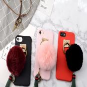 Candy Color Soft TPU Phone Case Cute Fur Ball Case For iPhone 6 7 7 Plus images