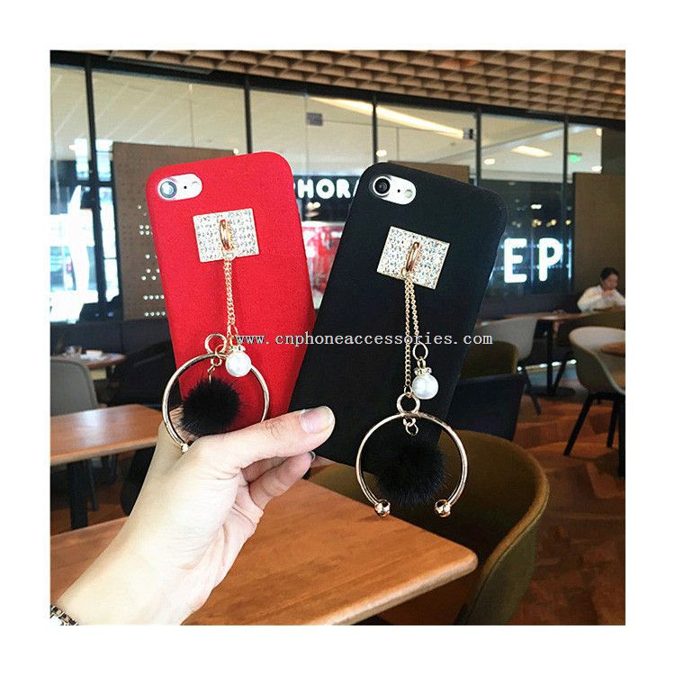 Pendant Plush Ball Diamond Phone Case