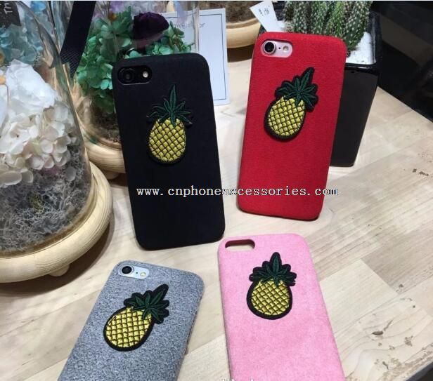Pineapple Flannelette Back Cover Phone Case For iPhone 6 / 7