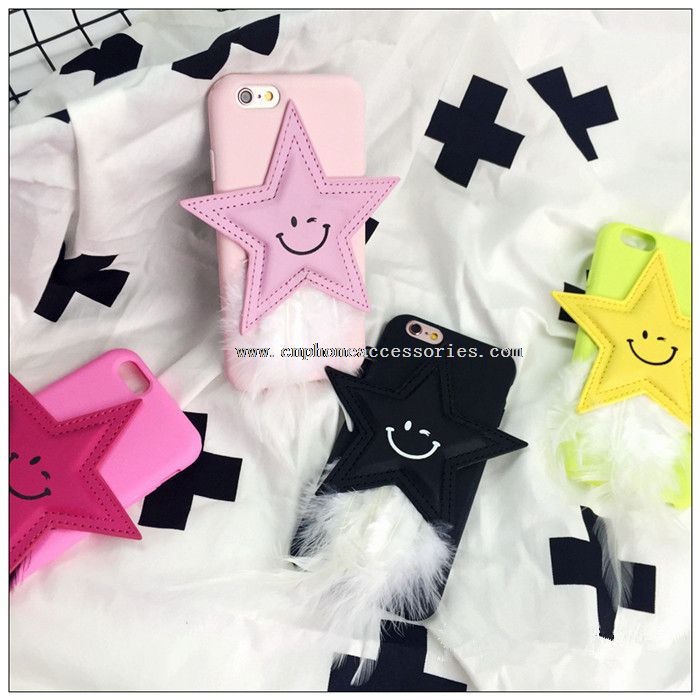 Sorriso de estrela avestruz cabelo Phone Case para iPhone Plus 7/7