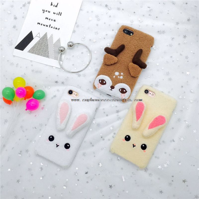 3D Lovely Animals Warm Stuffed Winter Phone Case for iPhone 7 Plus