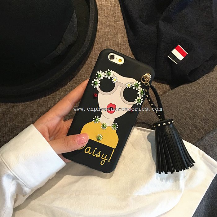 Fashionable Luxury Rivet Tassel Girls Case for iPhone 7