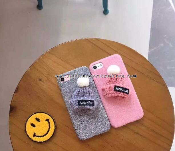 Cappello stile peluche telefono cellulare custodia per iphone 7