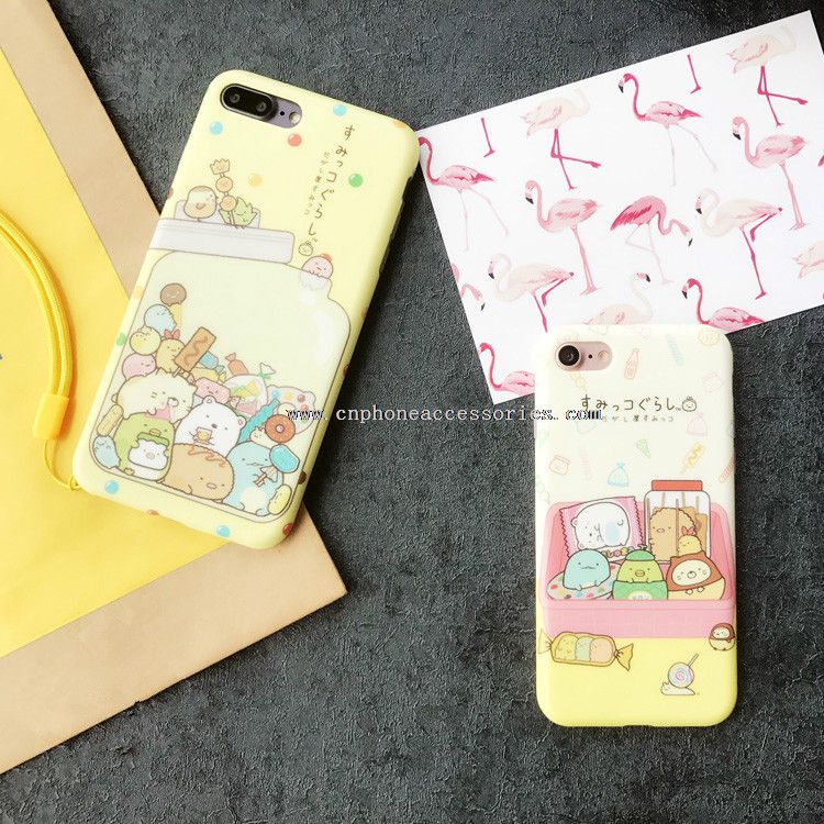 Indah kartun hewan TPU penuh menutupi Matte IMD Mobile Phone Case untuk iPhone Plus 7/7