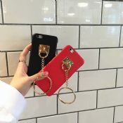 Retro Mental Circle Ring Imitation Leather Phone Case for iPhone 7/7 Plus Case images
