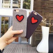 Suede Cloth Embroidery Love Phone Case for iPhone 7/7 Plus images