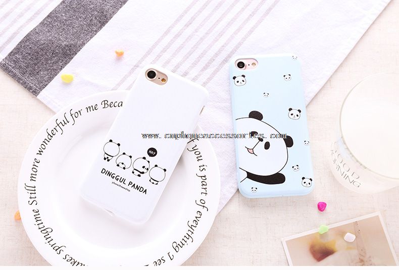 Pandas Silicone complet téléphone housse pour iPhone 7 Plus