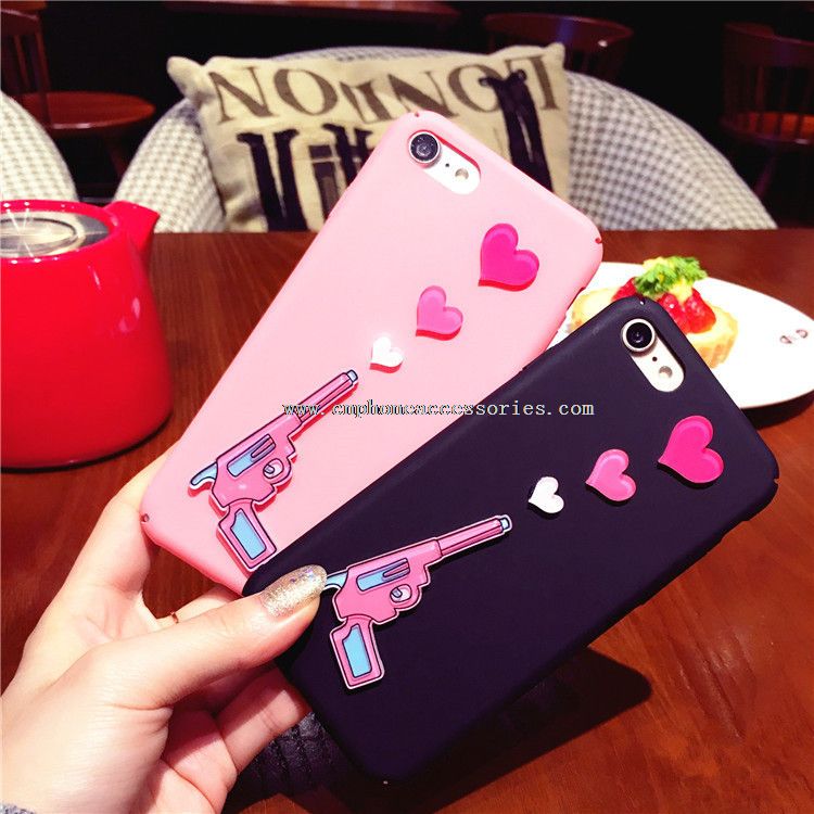 Shoot Your Hearts Series Handmade Manual Patch Full Cover PC 3D Phone Case for iPhone 7/7 Plus