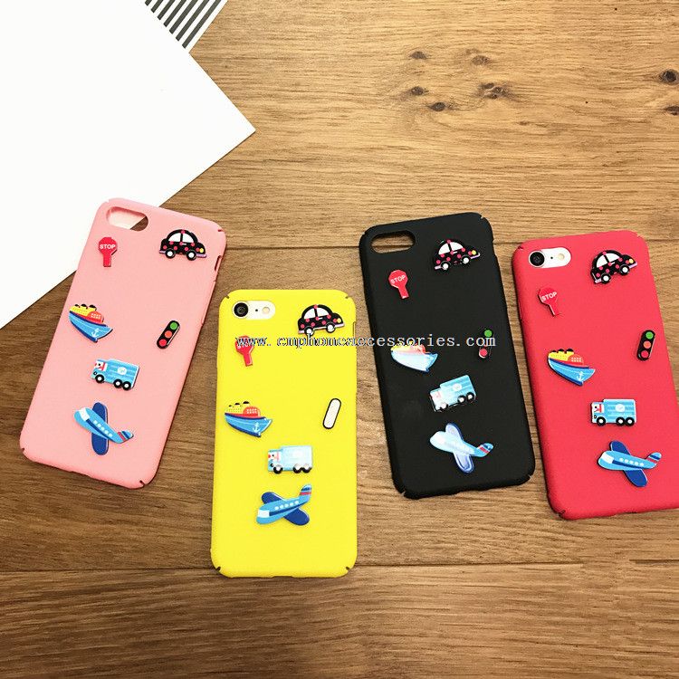 Candy Color Cartoon Transportation PC Full Cover Mobile Phone Case for iPhone 6/6 Plus/7/7 Plus