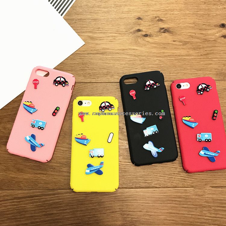 Permen warna kartun transportasi PC penuh mencakup Mobile Phone Case untuk iPhone 6/6 Plus/7/7 Plus