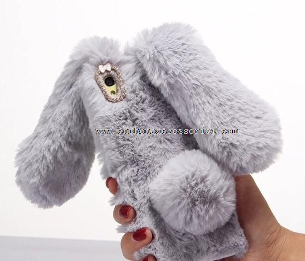 Lindo peluche conejo de piel funda tpu suave nuevo caso