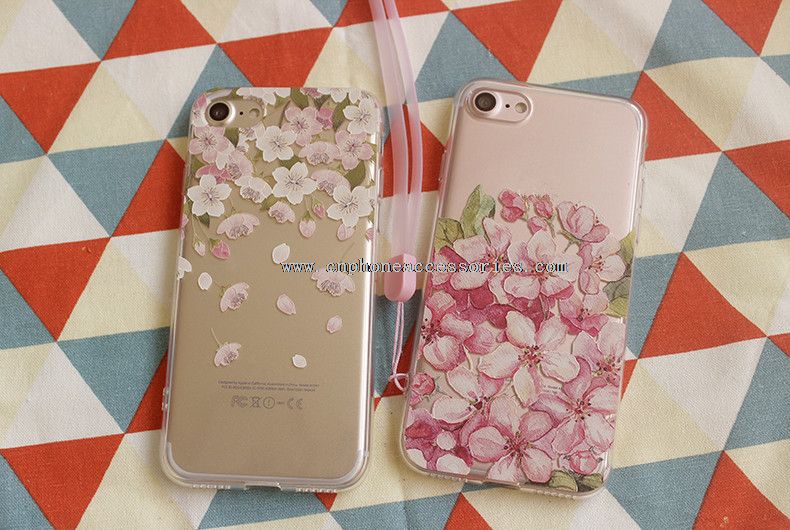 Goffrato fiori telefono cellulare custodia per iPhone 7 ragazze caso