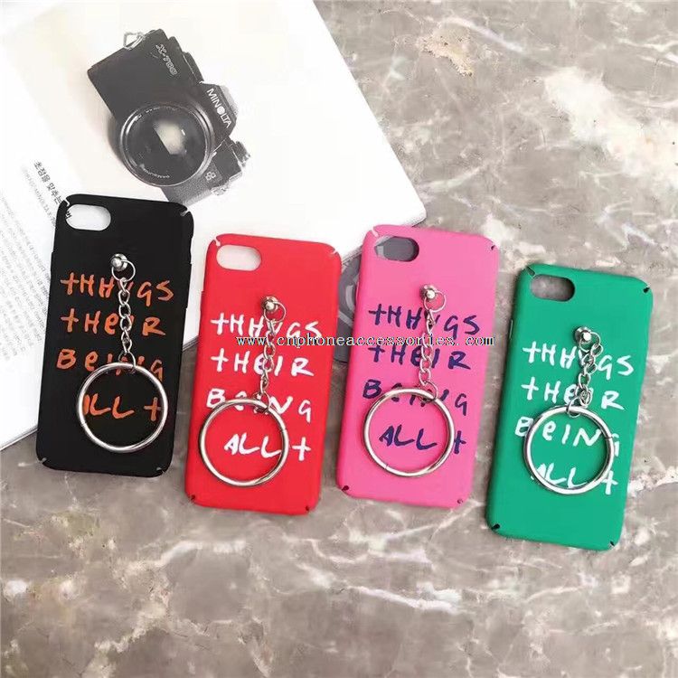 English Letter Ring Pendent PC Hard Phone Case for iPhone 7/7 Plus