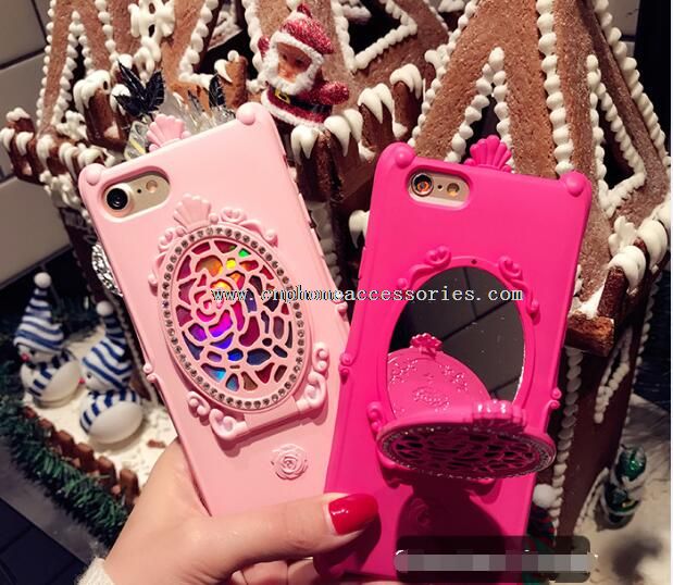 Pour filles iPhone 7 cas de téléphone miroir cosmétique