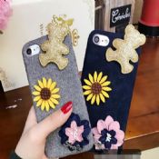 3D κινουμένων σχεδίων iPhone 7 συν Bling αρκούδα λουλούδι θήκη τηλεφώνου images