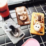 3D Plush Animals Full Cover TPU Mobile Phone Case for iPhone 7/7 Plus images