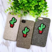 Embroidery Cactus Cloth Canvas Phone Case for iPhone 7/7 Plus images
