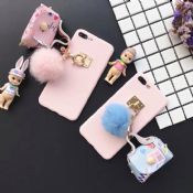 For Detachable iPhone 7 Plus Plush Ball Coin Purse Wallet Phone Case images