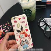 pentru iPhone7 pc Hard Case 3D drăguţ bomboane fata PU geantă din piele images