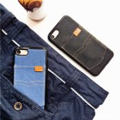 شلوار جین افت مقاومت نرم آستین مورد تلفن چرم برای آی فون 7 به همراه images