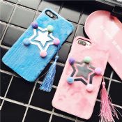 Plating bintang Manual Hairball jumbai musim dingin Phone Case untuk iPhone 6/7 images