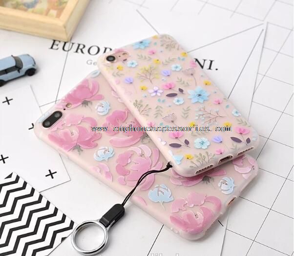 Telefone TPU fosco flores Case para iPhone caso 7