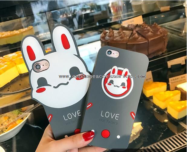 Silicone Rabbit Cartoon Phone Case for iPhone 7/7 Plus