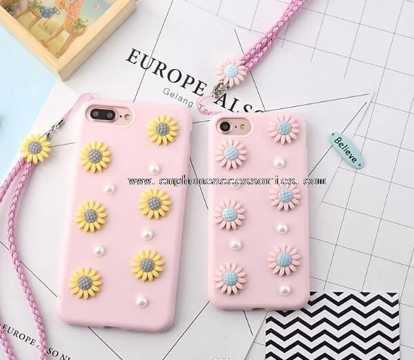 Solsikke Pearl Candy Soft TPU tilbage dække telefon tilfældet For iPhone 7 tilfælde