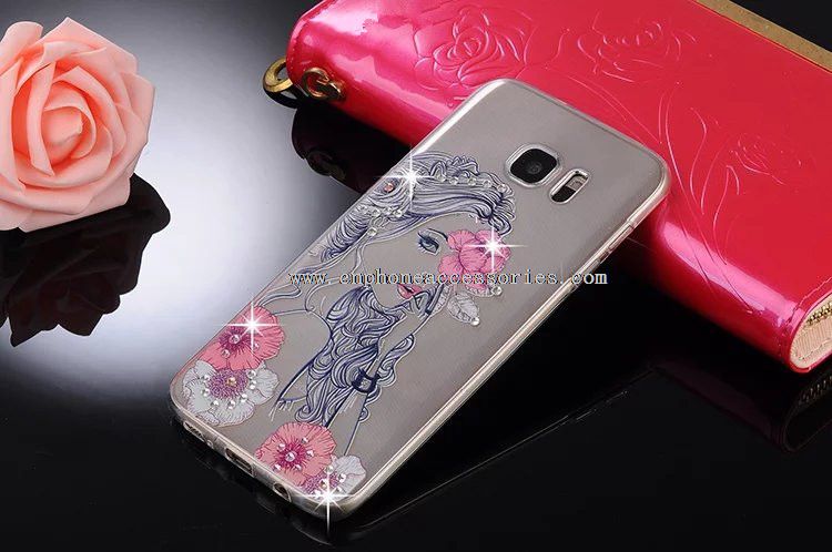 Bling diamante cristal TPU celular caso capa para Samsung caso