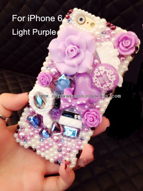 İPhone 6 için çiçek elmas 3D durum