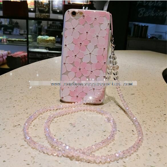 Flower Studded Bling Diamond Case Back Cover For iPhone 6