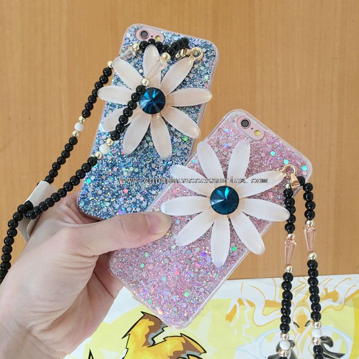 Glitter toz tam kaplı silikon koruyucu kılıf iPhone 6 için