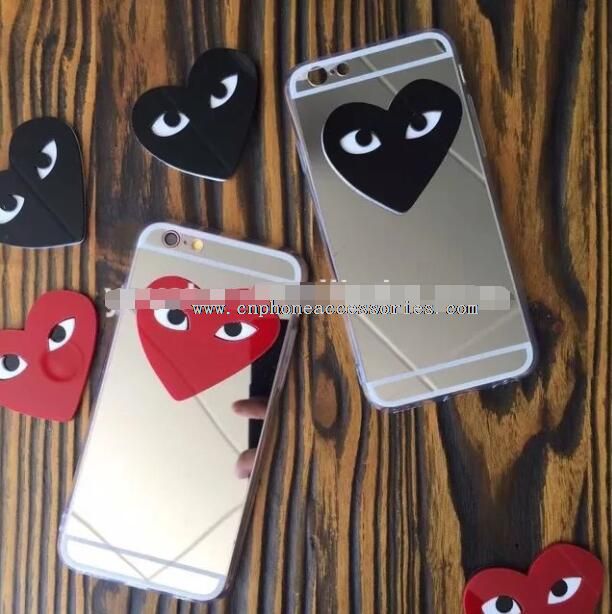 Cuore Specchio Cover posteriore telefono caso per iPhone 6