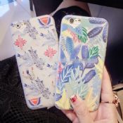 Embossed leaf pattern soft silicon back cover case waterproof images