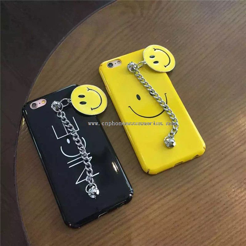 Metal zincir PC porselen telefon Case iPhone 6 için