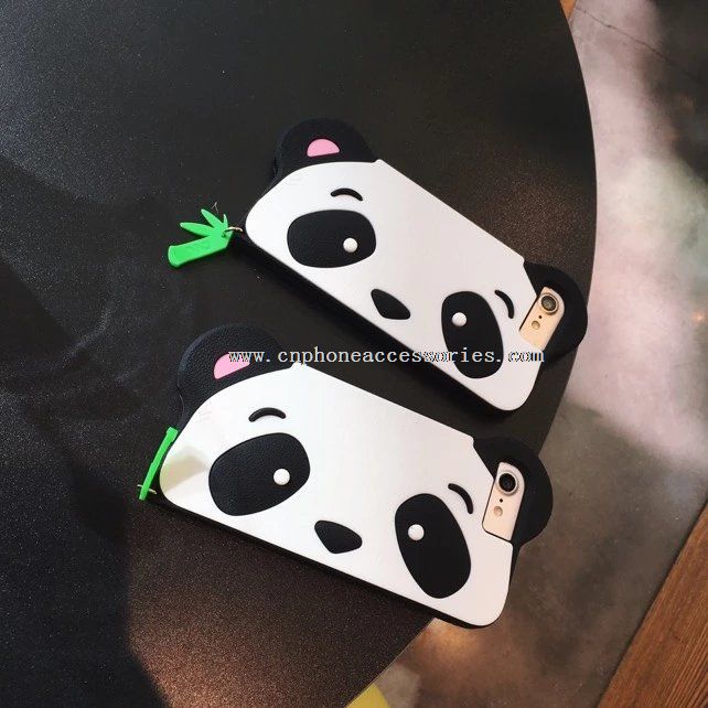Panda silikonowe pełne telefon pokrywa dla iPhone 6