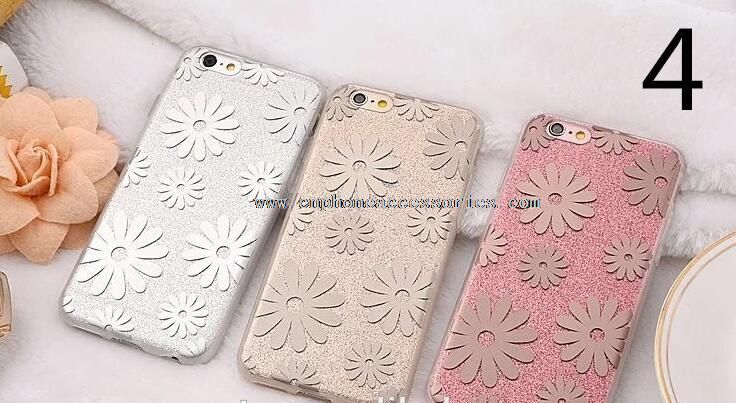 Brilhando Glitter celular caso TPU acrílico telefone Case para iPhone 6