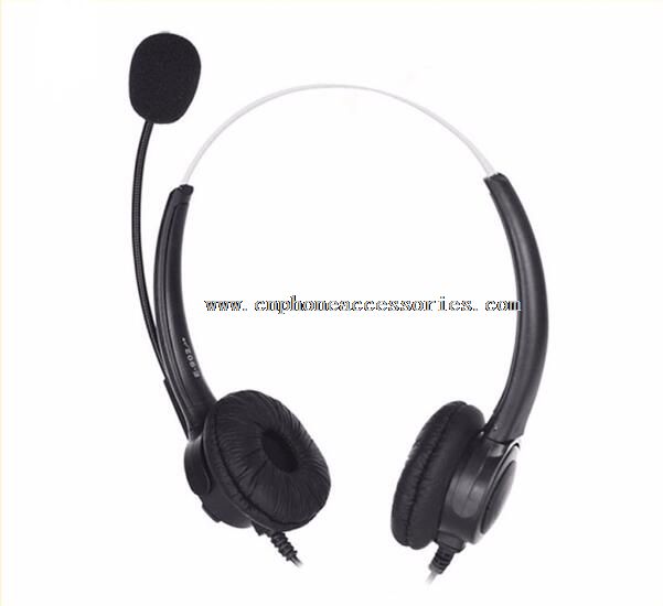 headband two-ear pad wired call center headsets