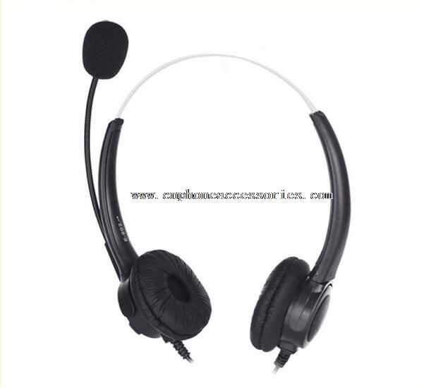 Stirnband-zwei-Ohr-Pads verkabelt Call-Center-headsets