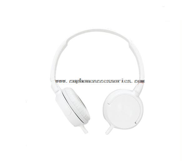 White soft headband flexible headphones