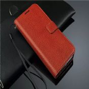 Äkta läder plånbok foto ram täcker fallet för Huawei images