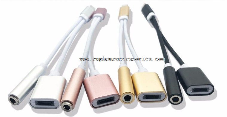 cable de convertidor de Audio de carga dos en uno para iPhone 7 7 Plus
