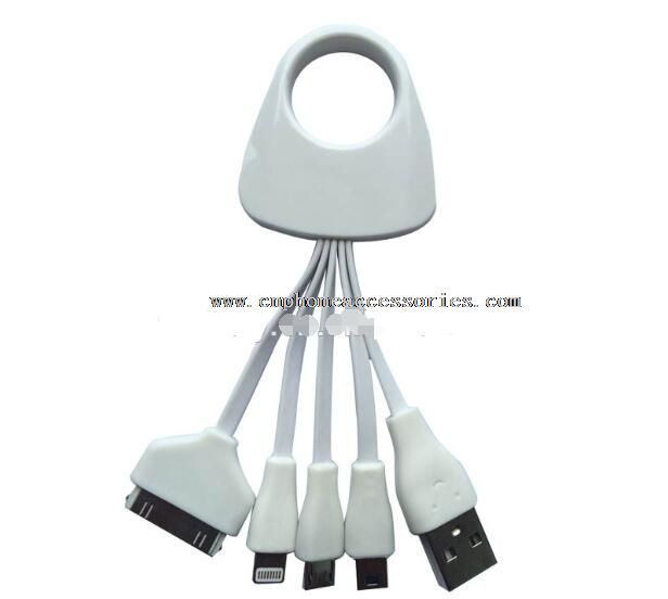 USB-4 i 1 nøgle kæde USB oplader kabel