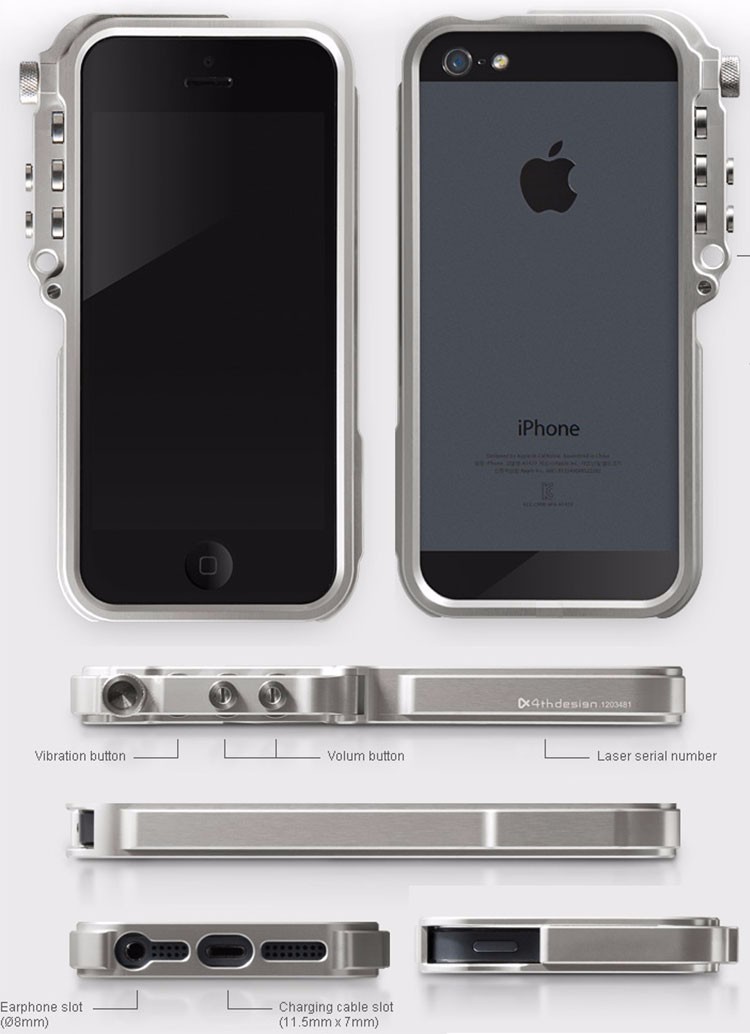alluminio paraurti caso per iphone 5