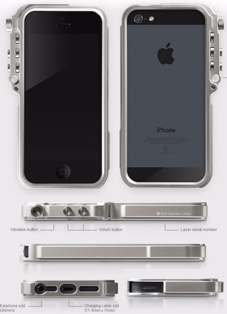 din aluminiu caz bara de protecţie pentru iphone 5