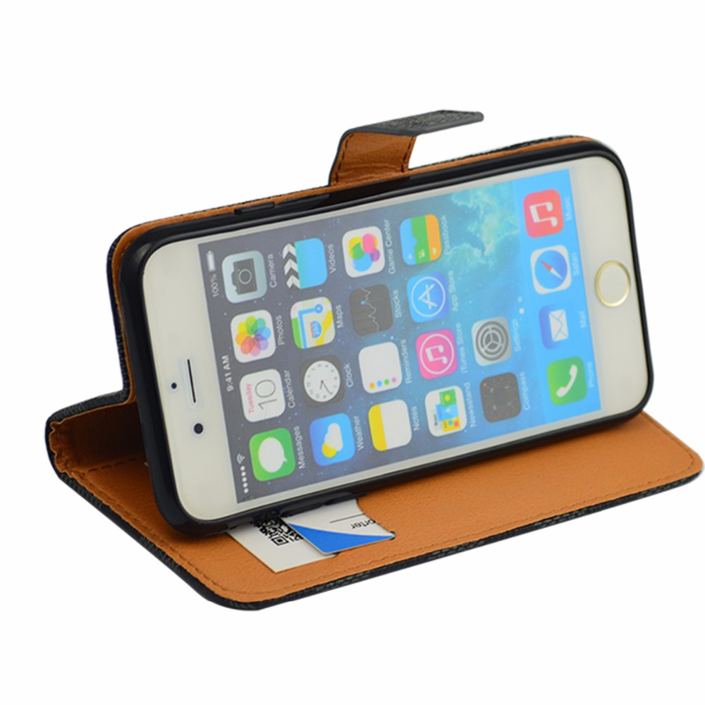 Iphone 7 fall brieftasche kartenhalter