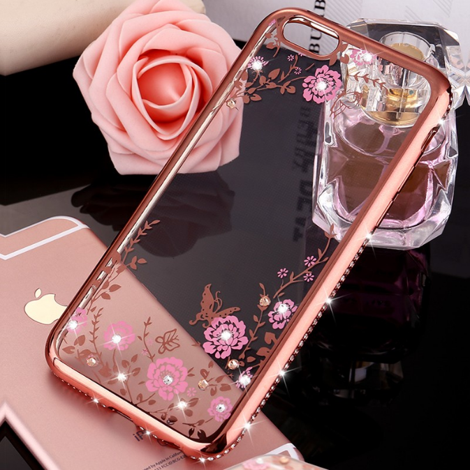Soft electroplating TPU printed with diamond cellphone case