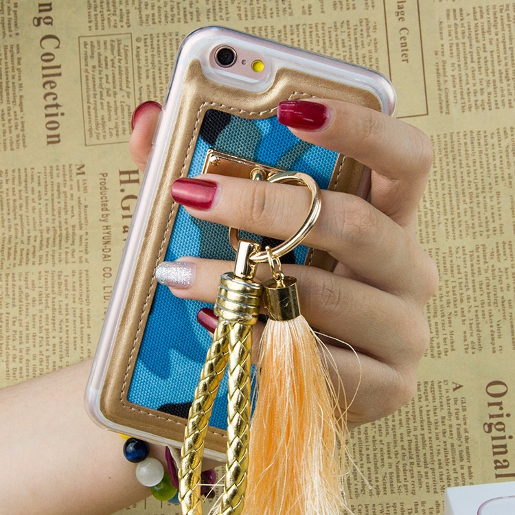 piele caz camuflaj model deget inel caz pentru iphone 6