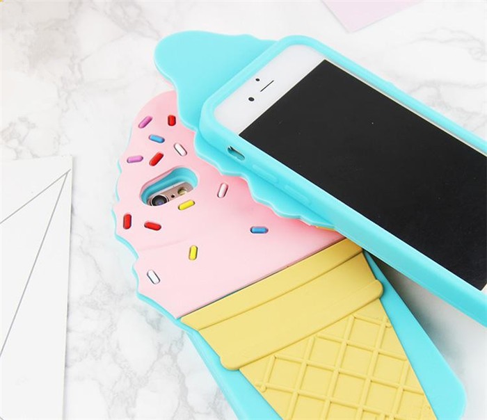 Es Krim 3D Silicon Kasus untuk Iphone 6s