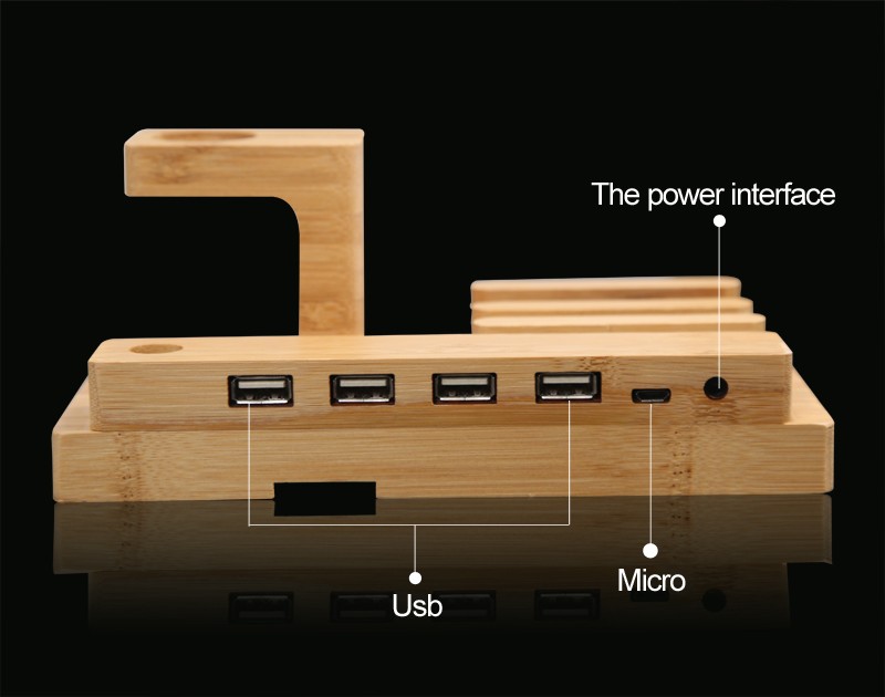 Wood Charging Dock Stand with good package